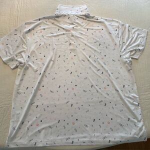 EUC Callaway White Short-Sleeve Polo with Subtle Multi-Icon Print XXL